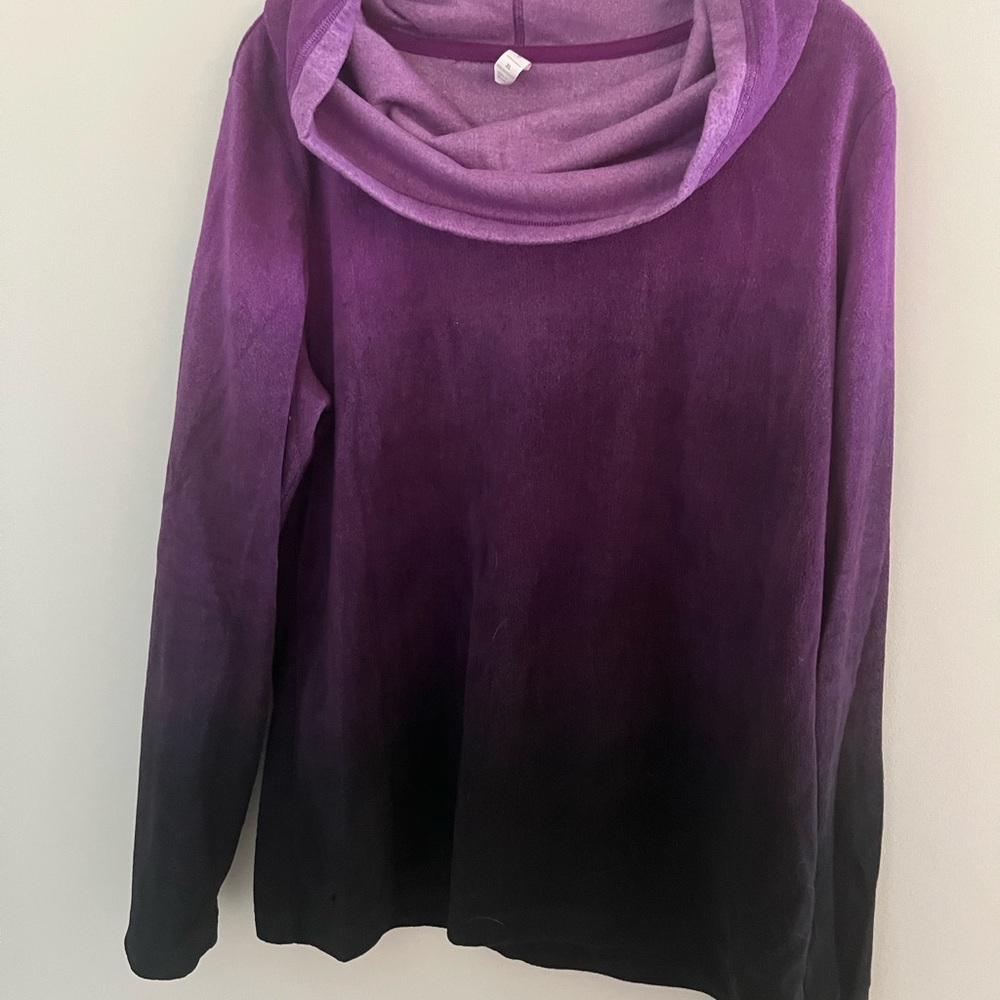 Ideology Purple Gradient Cowl Neck Sweater